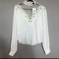 White Long Sleeve Blouse New With Tags Never Worn White Long Sleeve Blouse, Forever 21 Tops, White Tops, Forever 21, Long Sleeve Blouse, Womens Tops, White, Women Shopping, Color