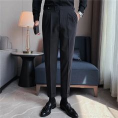 SPECIFICATIONS Material: COTTON Material: Polyester Applicable Season: Spring and Autumn Style: Smart Casual Applicable Scene: Daily Front Style: Flat Pant Closure Type: Zipper Fly Gender: MEN Item Type: Suit Pants Flat Pant, Office Casual, Business Dresses, Slim Fit Trousers, Smart Casual, Dress Pants, Cotton Material, Mens Suits, Casual Pants