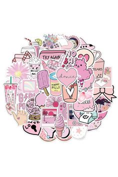 Playful Pink Humor Stickers Suitcase Stickers, Graffiti Heart, Guitar Stickers, Cartoon Stickers, Pink Style, Girl Stickers, Aesthetic Stickers, Diy Creative, Gift Stickers