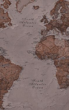 an old world map with all the countries and their major cities on it's sides