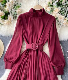 Elegant A line chiffon dress fashion dress Fabric: chiffon Color: black, purple, rust red, burgundy, green, pink, yellow Size(cm): free size length 130 bust 100 waist 70-96 sleeve length 59 For more pictures of the dress, please contact us, thank you. Red Burgundy, Dream Clothes, Dress Fashion, Chiffon Dress, Dress Fabric, Pink Yellow, Free Size, The Dress, Rust