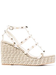 Light Ivory, Prom Shoes, Valentino Garavani, Wedge Heels, Wedge Sandals, Ankle Strap, Open Toe, Summer Fashion, Wedges