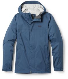 Don't cancel your hike for wet weather. This trail-ready REI Co-op 2.5-layer jacket is windproof and waterproof—and if you heat up  you can open the pit zips for extra airflow. Layer Jacket, Op Logo, Rain Jacket Women, The Pit, Life Well Lived, Wet Weather, Rei Co-op, Range Of Motion, Petite Size