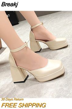 Shipping: Worldwide Express Shipping AvailableDelivery time: 7-15Days Fast ShippingReturns: Fast refund, 100% Money Back Guarantee.Brand Name: WYVVLNTOrigin: Mainland ChinaUpper Material: PUToe Shape: Round ToeWith Platforms: YesPlatform Height: 0-3cmHeel Height: High (5cm-8cm)Heel Type: Square heelPump Type: SlingbacksStyle: British StyleFashion Element: BuckleSeason: Spring/AutumnOutsole Material: Rubberis_handmade: YesPattern Type: SolidInsole Material: EVAOccasion: DRESSGender: WOMENFit: Fit Sandals 2023, Platform Shoes Sandals, Party Ladies, Womens Mary Janes, Pump Types, Ladies Shoes, Heels Pumps, Up Shoes, Heel Type