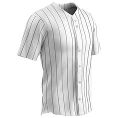 Customize this Full Button Down, Grey with Black Pinstripes Baseball Jersey to showcase your team's name, player's name, and numbers. 1. Front Name: 2. Back Name: 3. Front & Back Number: If you would like a color or type style other than the default color shown please indicate what type style & color:Choose from 18 Lettering Colors. If you want a lettering color other than the default black and white shown please let us know. Lettering colors are white, black, royal blue , navy blue, scarlet red Football Pants, Baseball Socks, Uniform Pants, Soccer Shorts, Custom Baseball Jersey, Personalized Jersey, Custom Basketball, Baseball Pants, Sports Uniforms