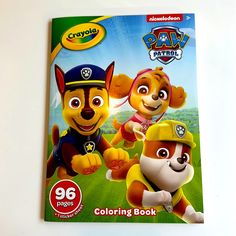 the paw patrol coloring book is on display