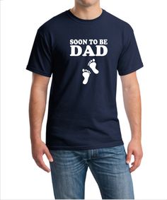 Soon to be Dad T-Shirt makes a wonderful gift for a first time Dad or for any special occasion such as Father's Day, Baby Shower, or Birthday! All our t-shirts are decorated by hand as one of a kind items. MENS T-SHIRTS  These Tees make a great impression either on their own as a surprise gift! *4.5 oz., pre-shrunk 100% Softstyle cotton (Heathers 35/65 cotton/polyester, Sport Grey and Antiques 90/10 cotton/polyester) *30 singles *Double-needle stitched neckline and sleeves *1/4 turned *Shoulder- Papa T Shirt, First Time Dad, Foot Print, Shower Bebe, Baby Footprints, Father's Day T Shirts, New Dads, Mens T Shirts