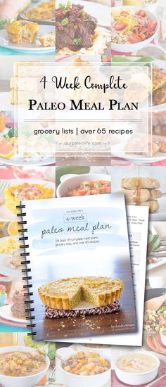 a recipe book with the title, 1 week complete paleo meal plan