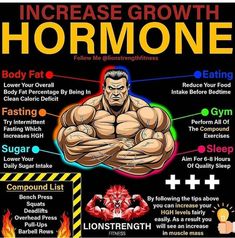 How To Increase Growth Hormone, Body Growth Tips, Growth Hormone Increase, Hgh Hormone, Libido Boost For Men, Aesthetic Physique, Libido Boost, Gym Workout Planner, Winter Arc