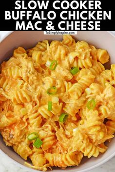 this slow cooker buffalo chicken macaroni and cheese recipe is so easy to make