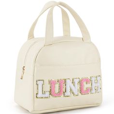 PRICES MAY VARY. PERFECT SIZE: This cute lunch bag is 10.4L×6.5W×8.5H inches and has a capacity of 9L. The insulated preppy lunch box can easily accommodate your lunch, such as sandwiches, fruit, drinks, etc.. The front pocket can hold your phone,paper towels, spoons, keys, wallet and so on. If you're just out for the day, this large lunch bag is a great choice. The lunch box for kids is also suitable for teen boys and preppies HIGH QUALITY MATERIAL: The portable lunch tote bag for preppy is mad White Lunch Bag With Zipper Closure, White School Lunch Bag With Zipper, White School Lunch Bag With Zipper Closure, White Lunch Bag With Zipper For School, White Lunch Bag With Zipper Closure For School, Cute White School Lunch Bag, Large Capacity White Lunch Bag, White Rectangular Lunch Bag With Zipper, White Rectangular Lunch Bag With Zipper Closure