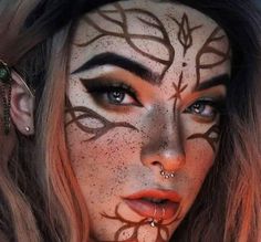 Warrior Makeup, Viking Makeup, Halloweenský Makeup, Elf Cosplay, Witch Makeup, Makijaż Smokey Eye, Painted Face, Fairy Makeup, Elf Makeup