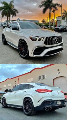 two different views of the same mercedes suv