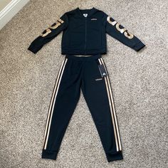 Adidas Matching Set New With Tags Top And Bottom Included Black And Gold Neon Pink Shorts, Black And White Joggers, Grey Tracksuit, White Tracksuit, Adidas Set, Adidas Baby, Adidas Tank Top, Pink Two Piece, Adidas Zip Up