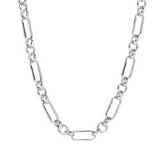 Up your layering game with this statement connection necklace in sterling silver. 925 sterling silver & rhodium plate To keep your jewellery in peak condition, please polish with a micro-fibre cloth Silver Chain Necklace For Layering, Sterling Silver Necklaces With Adjustable Chain For Layering, Sterling Silver Necklace With Adjustable Chain For Layering, Silver Chain Necklace With Adjustable Chain For Layering, Silver Clavicle Chain Link Necklace, Silver Chain Link Necklace With Clavicle Chain, Silver Clavicle Chain Necklace For Layering, Silver Cable Chain Jewelry For Layering, Modern Silver Link Chain Jewelry