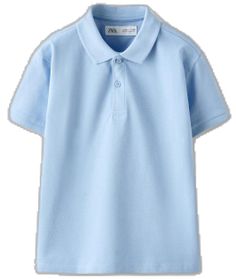 Light Blue Short Sleeve Polo Shirt For Summer, Blue Polo Collar Top With Placket, Blue Polo Shirt With Collar And Placket, Blue Polo Shirt With Collar, Blue Polo Shirt With Collar Placket, Light Blue Collared Shirt With Placket, Collared T-shirt For School In Spring, Spring School T-shirt With Collar, Collared Shirt For School In Summer