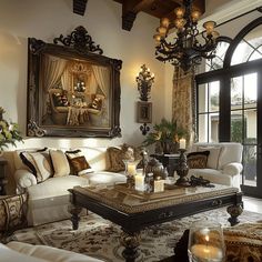 Authentic Mediterranean living room highlighting the elegance of wrought iron accents throughout the space Lavish Living Room, Room Decor Inspiration