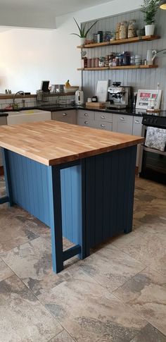 Kitchen Island the Harrogate Butcher Block - Etsy Kitchen Island With Butcher Block Top, Kitchen Island Furniture, Diy Kitchen Hacks, Kitchen Renovation Ideas, Butcher Block Island Kitchen, Butcher Block Island, Kitchen Storage Hacks, Butcher Block Kitchen