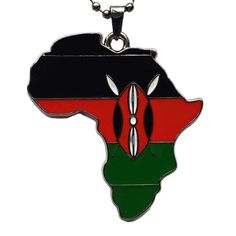 the map of africa with an african flag on it's face is shown in black, red and green