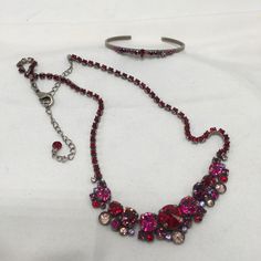 Questions? Leave A Comment Below! Preowned In Good Condition. Adjustable With Lobster Claw Lock Sorrelli Jewelry, Necklace Matching, Swarovski Crystal Necklace, Matching Bracelet, Matching Bracelets, Ruby Red, Lobster Claw, Pink Red, Swarovski Crystal