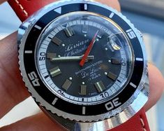 Omega Red, Omega Automatic, Mens Watch Box, Omega Man, Leather Watch Box, Seamaster Aqua Terra, Mens Chronograph, Men's Vintage Watch, Divers Watch