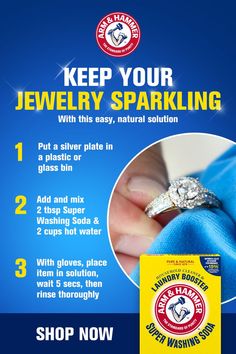 a flyer for jewelry sparkling with instructions on how to use the diamond ring in this ad