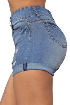 Faded Wash Ultrashort Turn-up Short Jeans Unique Formal Dresses, Ripped Women, Casual Dresses Plus Size, Fashion Jeans, Destroyed Jeans, Short Jeans, Denim Short, Denim Shorts Women, Cool Street Fashion