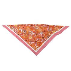 • Retro Scarf Women: Embrace vintage-inspired fashion with this boho scarf, perfect for adding a touch of 60s and 70s style to any outfit.• Imitation Silk Scarf: Crafted from 97% polyester and 3% spandex, this square scarf offers a silky feel and comes in three different sizes: small, medium, and large.• Orange Floral Scarf: The mod-inspired orange floral pattern is printed on one side, making it a chic accessory to drape over your shoulders, around your neckline, or wear as a bandana.• Versatile Fashion Accessory: This stylish scarf can be tied into a bow in your hair or worn as a belt around your waistline, adding a retro touch to your look.Small Size: 60 by 60 cmMedium Size: 90 x 90 cmLarge: 110 x 110 cmDesigned in California by Trendy Hip Buys. Made to order from overseas.● Fabric: Imi Retro Summer Festival Bandana, Vintage Bandana Scarf For Summer, Patterned Bohemian Scarves For Spring, Vintage Summer Bandana Scarf, Bohemian Patterned Scarves For Spring, Pink Bohemian Headscarf For Spring, Bohemian Floral Print Scarves For Festivals, Bohemian Floral Print Summer Bandana, Spring Bohemian Floral Print Bandana