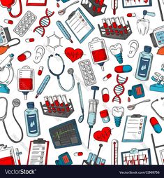 seamless pattern with medical equipment