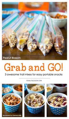 grab and go snack bag filled with granola, nuts, and other things to eat