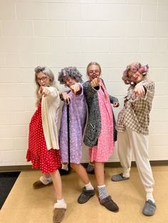 Grandma Day Spirit Week, Halloween Granny Costume, Clique Day Spirit Week, Old People Group Costume, Baby Dress Up Day Spirit Week, Comfy Cozy Day Spirit Week, Spirit Week Anything But A Backpack, Old People Spirit Day, Dress Like A Kindergartener Spirit Week