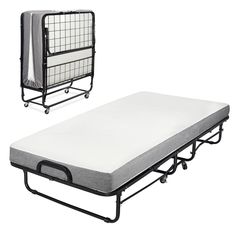 the bed frame and mattress are attached to each other