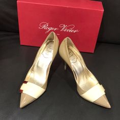 Brand New Never Worn Excellent Condition Come With Original Box And Dust Bag Beige Luxury Heels For Professional Wear, Luxury Beige Heels For Office, Designer Beige Heels For Formal Occasions, Roger Vivier Heels, Vivier Shoes, Roger Vivier Shoes, Roger Vivier, Shoes Women Heels, Original Box