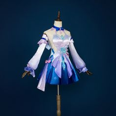 Includes: Dress, sleeve*2 + arm decoration*2, socks*2, ankle decoration*2, headdress
Material: Milk silk fabric, faux leather 
Size: female XS-XXL March 7th, Short Torso, Honkai Star Rail, Tights Outfit, Milk Silk, Star Rail, Shoe Size Chart, Headdress, Cosplay Costume