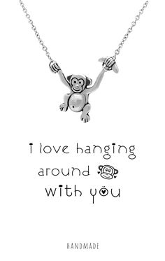 PRICES MAY VARY. Monkey Charm. This monkey necklace for women serves as a symbol of good fortune and a beautiful reminder of the love and well wishes sent to the wearer. A lovely gift to mom or to a friend to remind them of how you love their presence. Quote Necklace. This dainty minimalist monkey gifts for women is a delicate symbol of the bond between loved ones. This monkey themed gifts is a good mothers day mama necklace, friendship necklace, mother daughter necklace, monkey necklace for gir Silver Novelty Necklace For Gift, Novelty Necklaces For Valentine's Day Gift, Novelty Jewelry Gift For Mother's Day, Novelty Jewelry For Mother's Day Gift, Novelty Jewelry For Birthday And Mother's Day, Sterling Silver Novelty Necklace For Gift, Silver Necklace With Message Card As Gift, Valentine's Day Silver Necklace With Message Card, Silver Necklace With Message Card For Valentine's Day