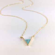 Inverted Turquoise Triangle Pendant Necklace, Turquoise Pendant, Turquoise Triangle Necklace, Gold or Silver Layering Necklace, Lapis Necklace, Lapis Triangle Necklace, Delicate Gemstone Necklace, Turquoise Jewelry, 14k Gold Filled or Sterling Silver, Gift Composed of at 12.5X14.5mm gold/silver plated inverted turquoise triangle hung from delicate 14k gold filled/sterling silver chain with spring clasp. Long or short, looks great on its own or paired with other necklaces for a little splash of c Turquoise Bracelet Gold, December Birthstone Necklace, Lapis Necklace, Turquoise Pendant Necklace, Usa Jewelry, Bar Jewelry, Layered Necklaces Silver, Triangle Necklace, Triangle Pendant