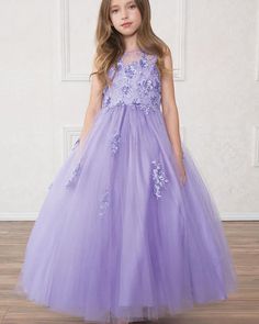 sheer neck purple appliqued girl's pageant dress Purple Fitted Dress For Pageant, Fitted Purple Dress For Pageant, Form-fitting Purple Dress For Pageant, Purple Princess Dress With Floral Applique For Parties, Purple Floral Applique Princess Dress For Dress-up, Sleeveless Pageant Dress With Sheer Bodice, Lavender Princess Sleeveless Dress, Purple Princess Dress For Prom Season, Lavender Princess Style Sleeveless Dress