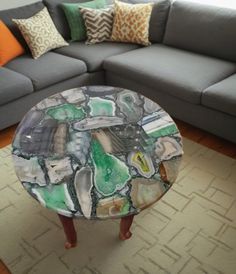 Green Agate Coffee Table | Luxury Handmade Gemstone Furniture