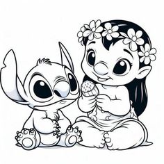 the cartoon character lila and her baby sister sitting next to each other, holding an ice cream cone