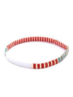 Beaded, stretch bracelet made of striped and iridescent square beads. - Closure: Stretch - Measurements:Diameter -2.4" and 0.2 Width" - Nickel and Lead Compliant (Hypoallergenic) Red Beaded Bracelets With Letter Beads For Summer, Summer Red Beaded Bracelets With Letter Beads, Flexible White Bracelets For Summer, Red Trendy Stretch Bracelet With Letter Beads, Trendy Red Stretch Bracelet With Letter Beads, Bohemian White Rectangular Bracelets, White Bohemian Rectangular Bracelet, Bohemian White Rectangular Bracelet, Trendy Red Stretch Bracelet For The Beach