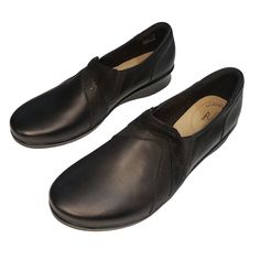 Clark's Hope Tailor Leather Slip On Shoes Black Women's 10 M Nwot Black Almond Toe Slip-ons With Cushioned Footbed, Black Slip-ons With Leather Footbed, Elegant Black Slip-ons With Ortholite Insole, Black Cushioned Slip-ons With Almond Toe, Classic Black Slip-ons Medium Width, Black Leather Footbed Slip-ons, Black Leather Slip-ons With Almond Toe, Black Slip-ons With Ortholite Insole, Black Almond Toe Slip-ons With Removable Insole