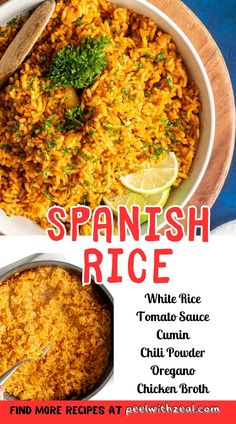 the spanish rice recipe is ready to be eaten