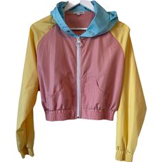 Fashion Nova Light Cropped Jacket Color Block Super Light Weight Zip Front Elastic Waistband Hooded With Out Drawstring Size Medium Chest Approximately 21” -42 Total Around Length Approximately 16” Reposhing My Daughter Never Wore. Brand New With Out Tags. Came With Out Drawstring Trendy Blue Hooded Jacket For Spring, Pink Hooded Windbreaker With Drawstring, Pink Hooded Windbreaker With Adjustable Hood, Sporty Pink Windbreaker With Adjustable Hood, Sporty Multicolor Windbreaker For Spring, Trendy Stretch Outerwear With Drawstring Hood, Trendy Hooded Windbreaker, Pink Hooded Windbreaker For Fall, Sporty Pink Outerwear With Adjustable Hood