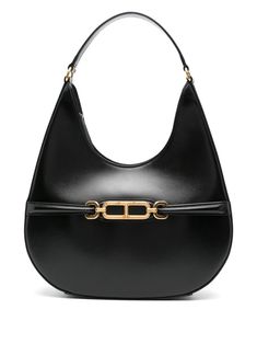 black calf leather/cotton blend gold-tone logo plaque single shoulder strap top zip fastening main compartment Chanel 2, Iconic Bags, Strap Top, Summer Beach Wear, Strap Tops, Ballet Flat Shoes, Black Tote Bag, Tom Ford, Mini Bag