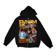 a black sweatshirt with an image of emim on it