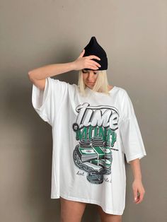 This stylish oversized T-shirt is the perfect choice for creating a comfortable yet fashionable look. Its versatile design makes it easy to pair with leggings, jeans, or wear as a long dress for a casual, laid-back style. The relaxed fit ensures it flatters any figure, offering both comfort and freedom of movement. Made from high-quality cotton, it's not only soft to the touch but also durable and breathable. The stunning print adds a special charm, highlighting the uniqueness of the design and catching the eye. This piece is ideal for those who value both style and comfort in one garment! T Shirt Oversize, T Shirt Oversized, Laid Back Style, Oversized T Shirt, Oversized Tshirt, White Tshirt, Womens Clothing Tops, Ukraine, Long Dress