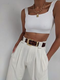 Neue Outfits, Elegante Casual, Mode Casual, Summer Fits, Mode Inspo, European Summer, Looks Style, White Pants