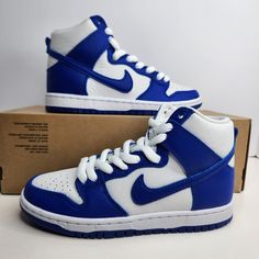 Nike Sb Dunk High Pro Iso Size 5 Men/Size 6.5 Women Varsity Royal/Varsity Royal Sku: Dh7149-400 100% Authentic Brand New In Box (Shoe Box Is Missing Lid) Any Questions? Make Sure To Ask Price Firm Blue Skate Shoes With Rubber Sole For Light Sports, Blue Lace-up High-top Sneakers For Light Sports, Blue High-top Sports Sneakers With Rubber Sole, Blue High-top Sneakers With Rubber Sole For Sports, Nike High-top Skate Shoes For Light Sports, Blue High-top Sneakers For Light Sports, Sporty Nike Skate Shoes With White Sole, High-top Skate Shoes With Boost Midsole For Training, Blue Custom Lace-up Sneakers For Sports