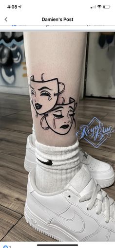 a person with a tattoo on their leg