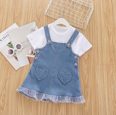 Toddler girls 4-5T Solid Shirt and Denim Overall Dress New without tags Size - 4-5T Color - Blue Only one item available. Fast and free shipping throughout the country with USPS First Class Mail. We do accept returns within 30 days and include a poly mailer self sealed return shipping bag for free. If you have any questions please feel free to contact us. We do appreciate your feedback after the business. Your satisfaction is our priority. And don’t forget to check in to our store everyday. We k